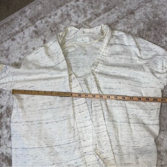 Lou & Grey marbled knit lightweight white and grey open front cardigan SZ M - Picture 6 of 9